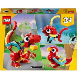 LEGO Creator 3in1 Dragon roșu - jucărie de reconstruit