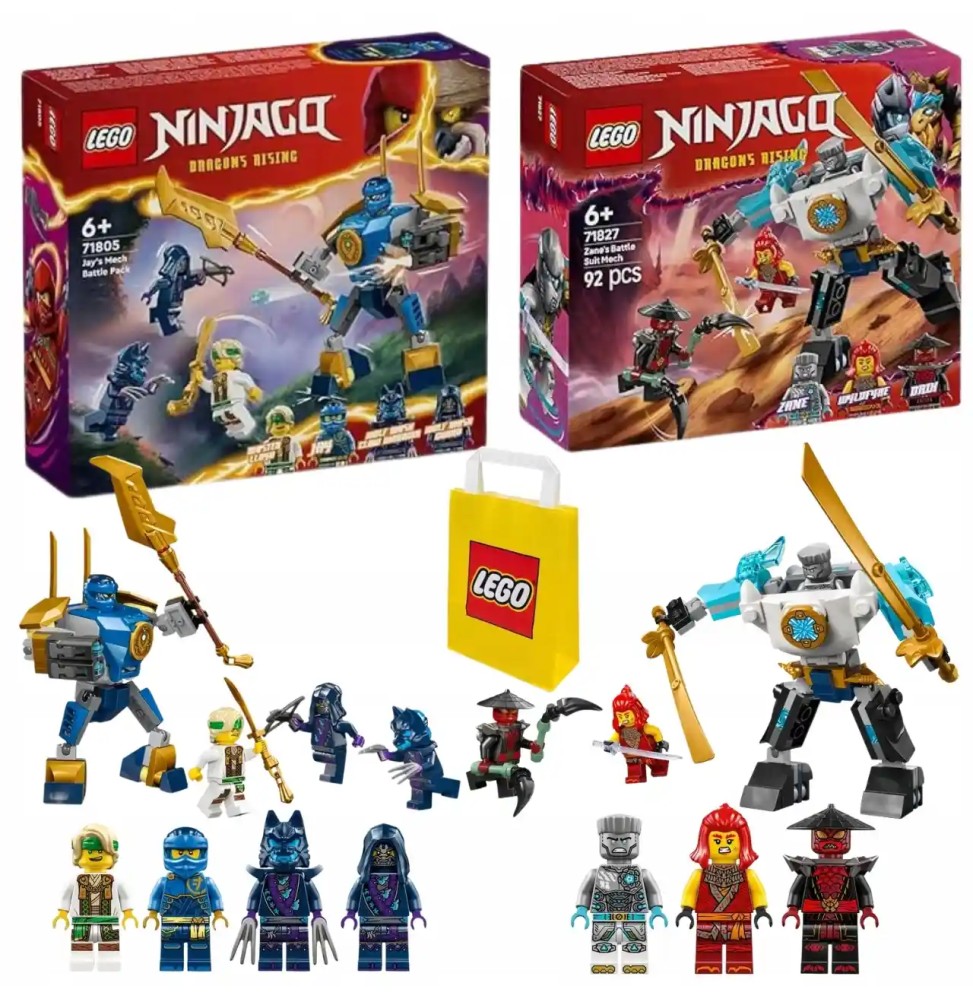 LEGO Ninjago 71827 and 71805 Zane's and Jay's Mech