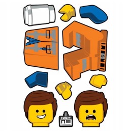 Lego Movie Staticker Emmet Puzzle Mobil