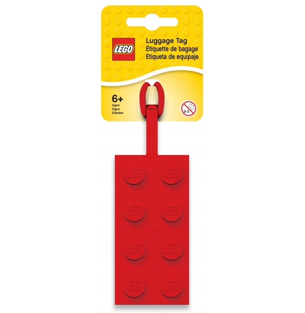 LEGO luggage tag keychain red block