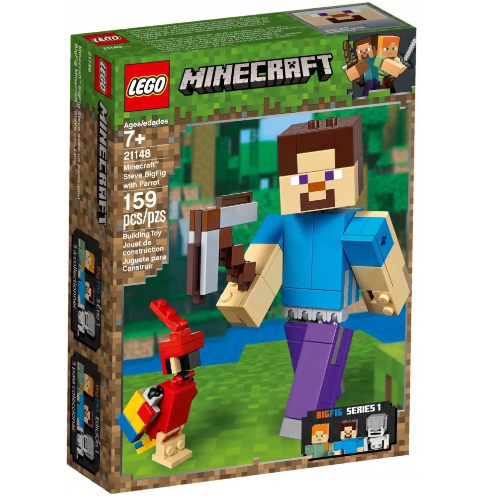 LEGO Minecraft BigFig Steve cu papagal 21148