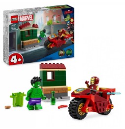 LEGO Marvel 76287 Iron Man cu motocicleta și Hulk