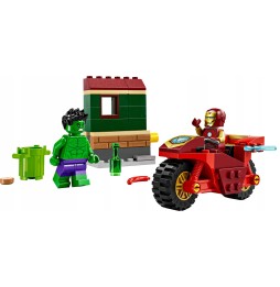 LEGO Marvel 76287 Iron Man cu motocicleta și Hulk