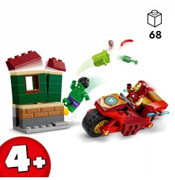 LEGO Marvel 76287 Iron Man cu motocicleta și Hulk