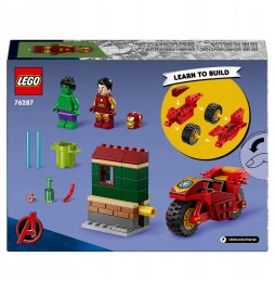 LEGO Marvel 76287 Iron Man cu motocicleta și Hulk