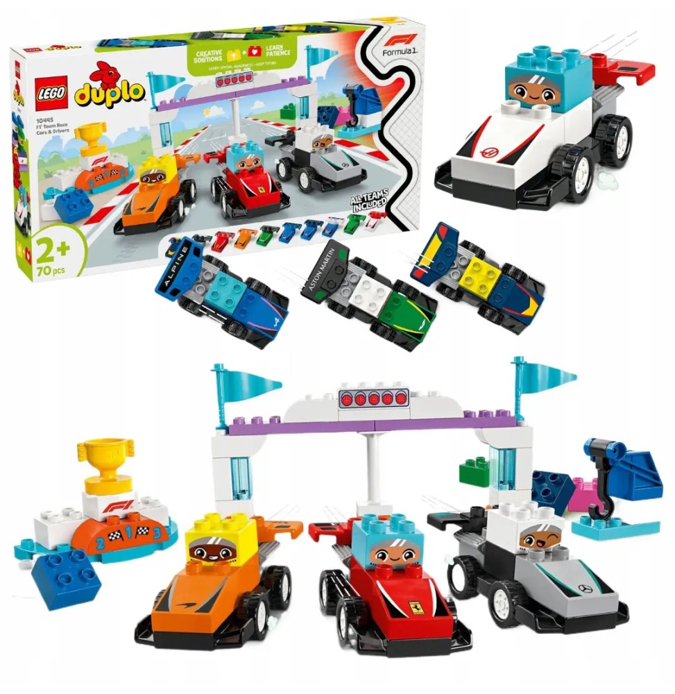 LEGO DUPLO 10445 Bolidy i Kierowcy F1 Zestaw