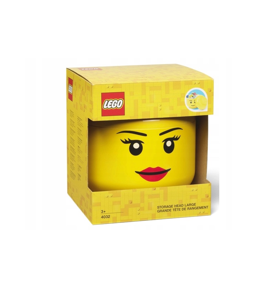 LEGO Girl's Head Storage Container Yellow