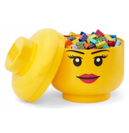 LEGO Girl's Head Storage Container Yellow