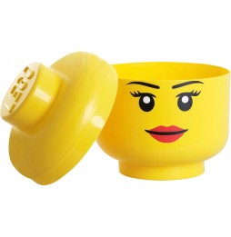 LEGO Girl's Head Storage Container Yellow