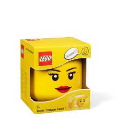 LEGO Girl's Head Storage Container Yellow