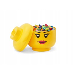 LEGO Girl's Head Storage Container Yellow