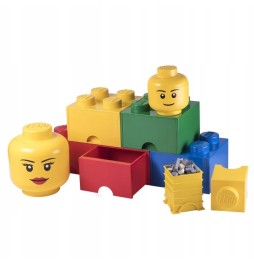 LEGO Girl's Head Storage Container Yellow