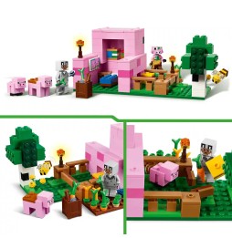 LEGO Minecraft Casa Porcului și Grădina cu Cireși