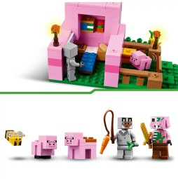 LEGO Minecraft Casa Porcului și Grădina cu Cireși