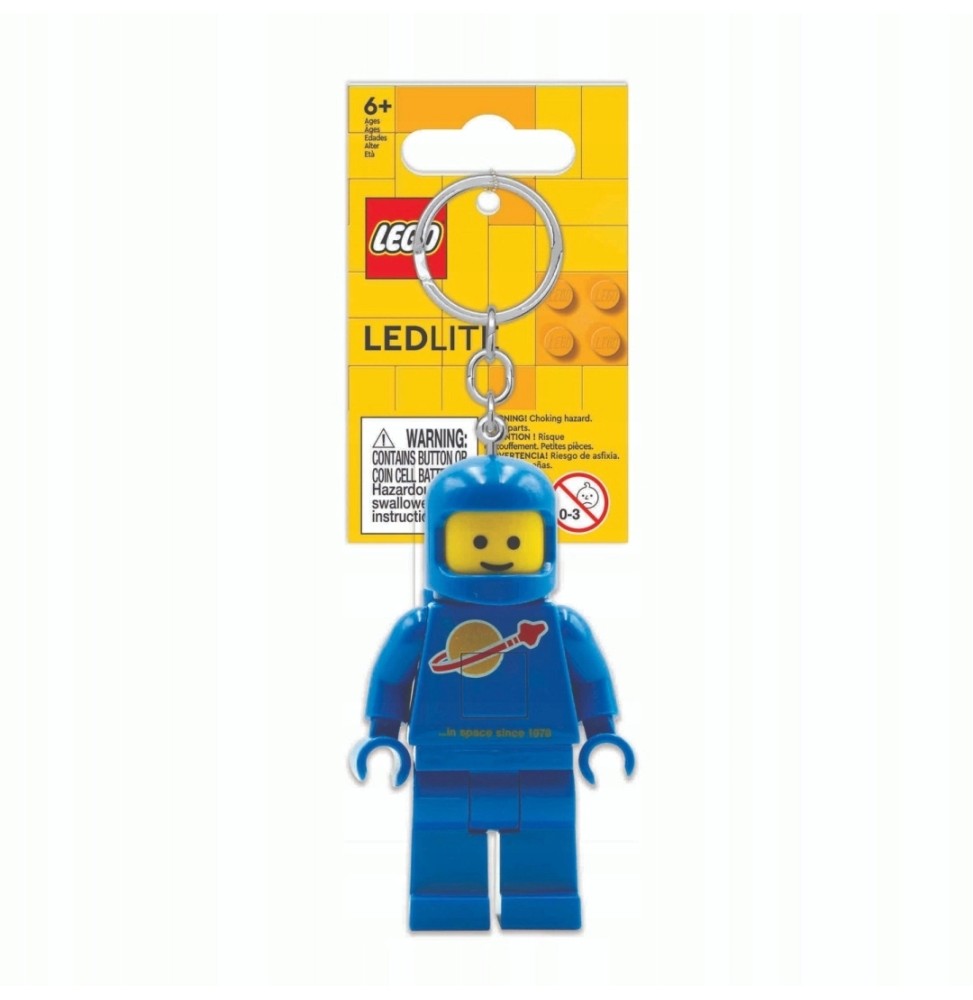 LEGO Keychain with Flashlight Blue Astronaut