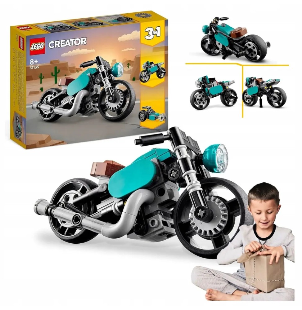 LEGO Creator 3in1 Vintage Motorcycle for Kids