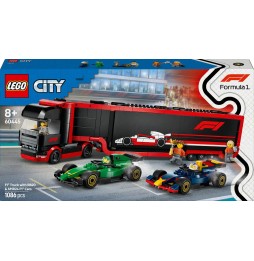 LEGO City 60445 Camion F1 cu vehicule și cană