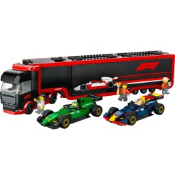 LEGO City 60445 Camion F1 cu vehicule și cană