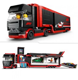 LEGO City 60445 Camion F1 cu vehicule și cană