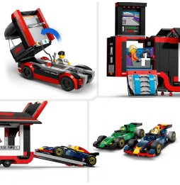 LEGO City 60445 Ciężarówka F1 z pojazdami i kubkiem