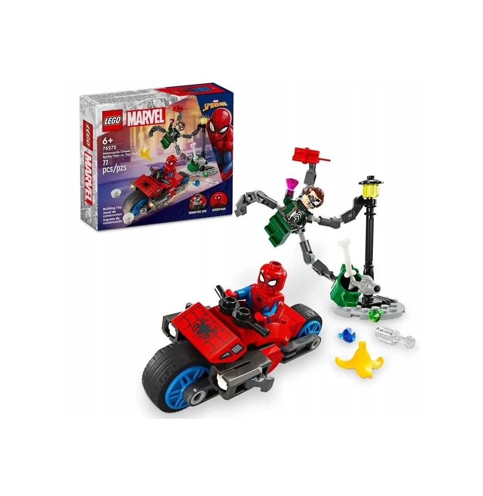 LEGO Marvel Spider-Man Urmărire cu Motocicleta 76275