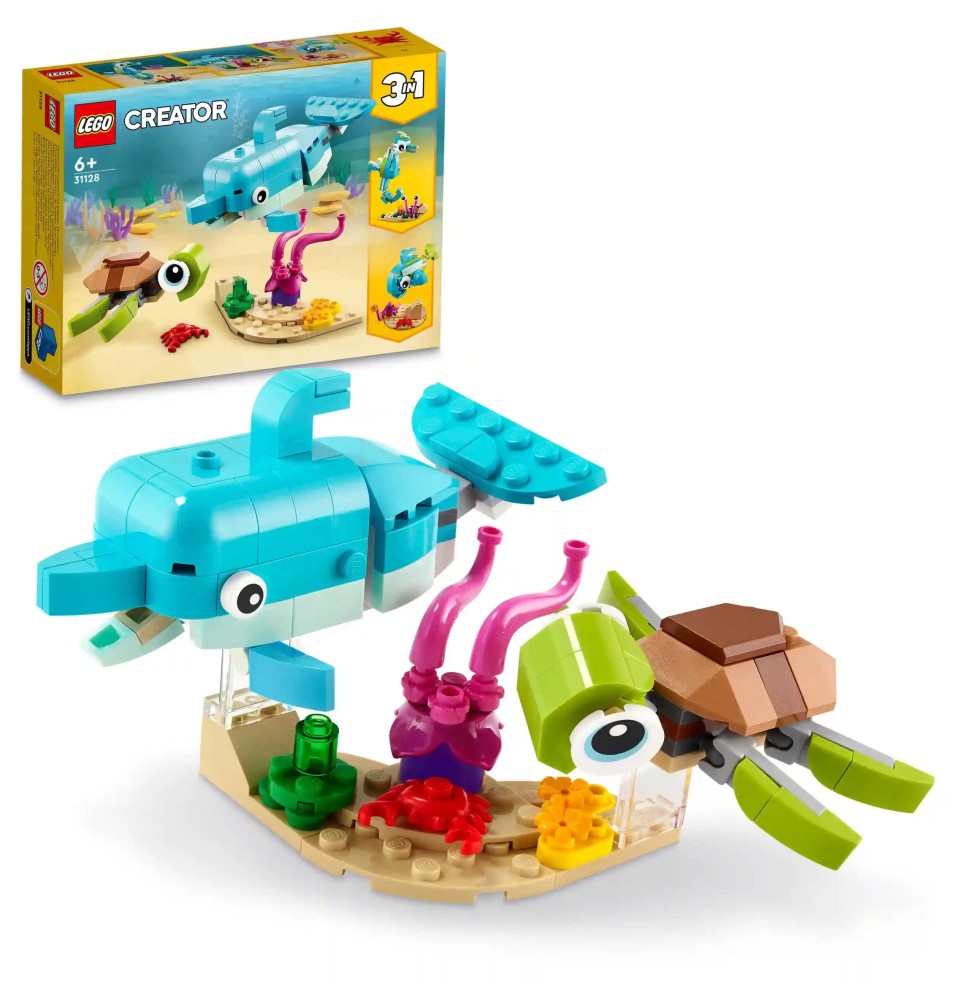 LEGO Creator 3 în 1 Delfin și Țestoasă 31128