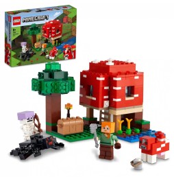 LEGO Minecraft - casa în ciupercă cu figurine