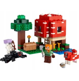 LEGO Minecraft - casa în ciupercă cu figurine