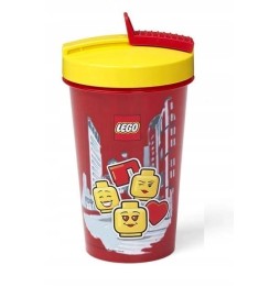 Cana LEGO cu pai 500 ml pentru fetițe