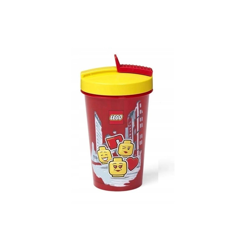 Cana LEGO cu pai 500 ml pentru fetițe