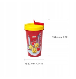 Cana LEGO cu pai 500 ml pentru fetițe