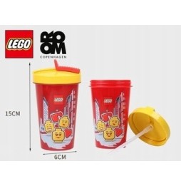 Cana LEGO cu pai 500 ml pentru fetițe