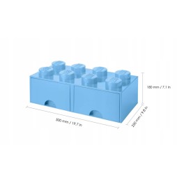 LEGO Storage Container Block 8 Light Blue