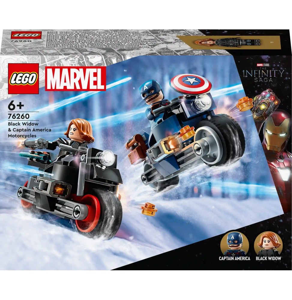 LEGO Marvel Motociclete Văduva Neagră & Captain America