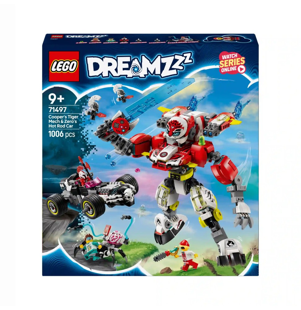 LEGO DREAMZzz Mecha Tigru Cooper și hot rod Zero