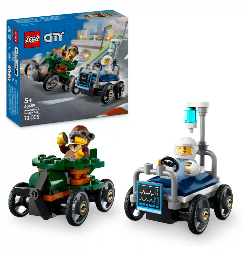 LEGO City Racing Set: Airplane vs. Hospital Bed