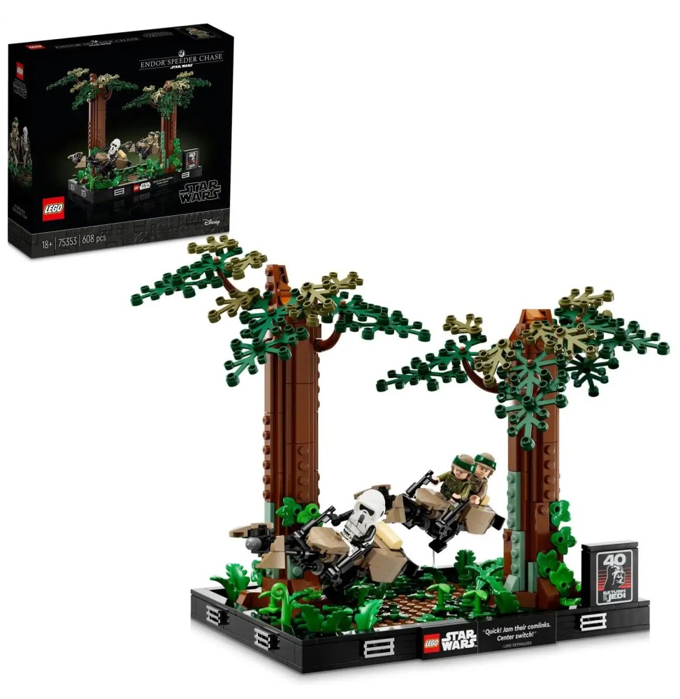 LEGO Star Wars Diorama: Urmărire pe speeder prin Endor