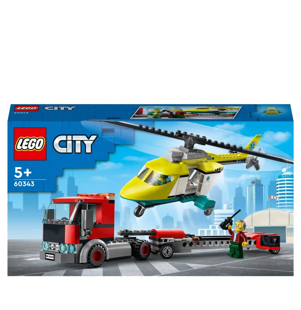 LEGO City 60343 Rescue Helicopter Tow Truck