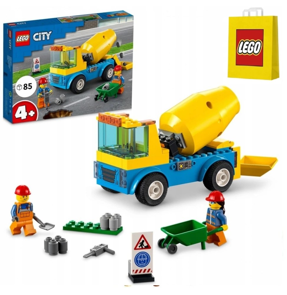 LEGO City 60325 Ciężarówka z betoniarką dla dzieci