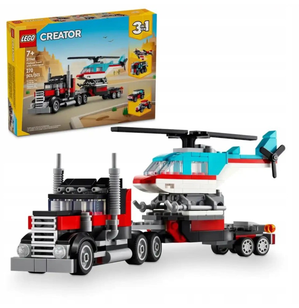 LEGO Creator 3w1 31146 Camion cu elicopter