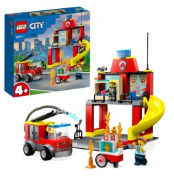 LEGO City 60375 Remiza strażacka i wóz strażacki