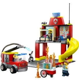 LEGO City 60375 Stație de pompieri și camion de pompieri