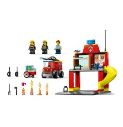 LEGO City 60375 Stație de pompieri și camion de pompieri