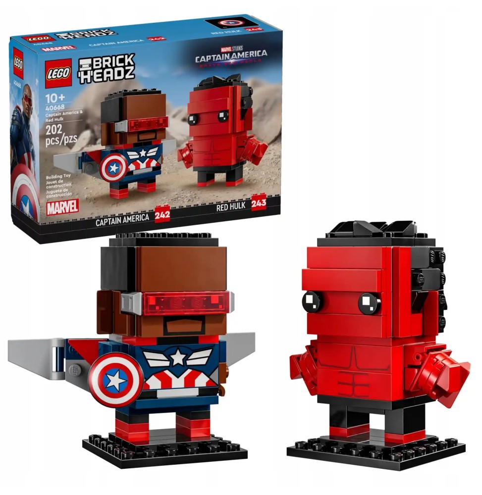 Lego 40668 Figurine Captain America și Hulk Roșu