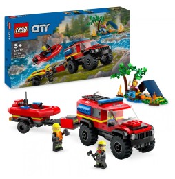 LEGO City camion de pompieri 4x4 și barcă