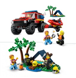 LEGO City wóz strażacki 4x4 i łódź ratunkowa