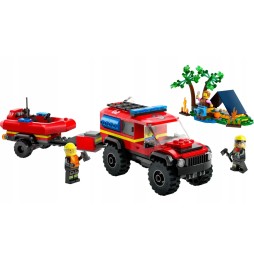 LEGO City wóz strażacki 4x4 i łódź ratunkowa