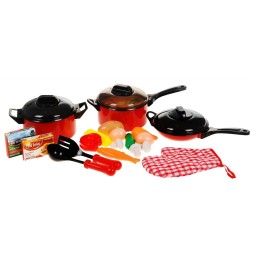 Red Kitchen Set for Kids 3+ 22 Pieces