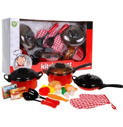 Red Kitchen Set for Kids 3+ 22 Pieces