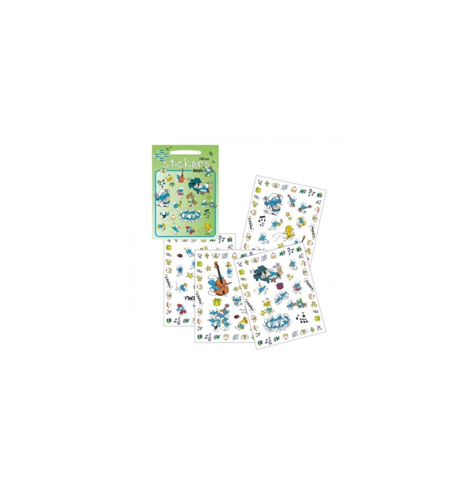 Set of 180 Music Stickers - Smurfs